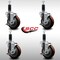 Service Caster 4'' SS Maroon Poly Swivel 1-1/8'' Expanding Stem Caster Set with Brake, 4PK SCC-SSEX20S414-PPUB-MRN-TLB-118-4 - alternate 2